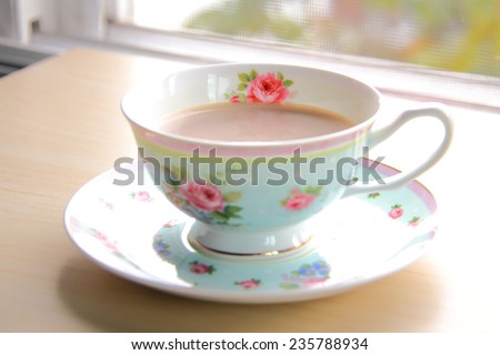 Cup of hot milk tea