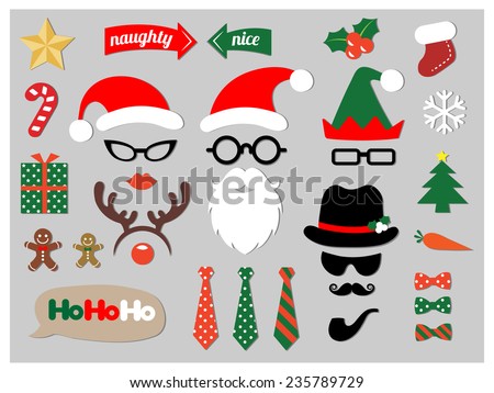 Christmas photo booth props Royalty-Free Stock Photo #235789729