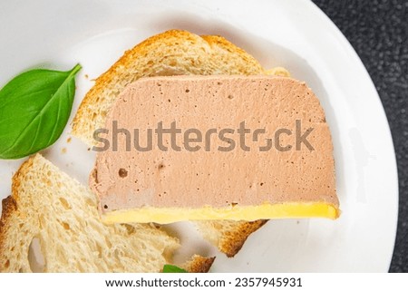pate duck mousse slice meal food snack on the table copy space food background rustic top view
