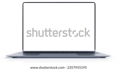 Laptop on White Background with Clipping Path for Screen