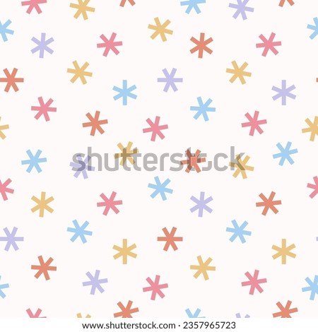 Seamless pattern with cute snowflakes. Colorful Christmas print.