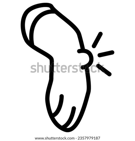 Pain in dog leg line icon, Diseases of pets concept, Abscess in dog sign on white background, pet with injured leg icon in outline style for mobile concept and web design. Vector graphics Royalty-Free Stock Photo #2357979187
