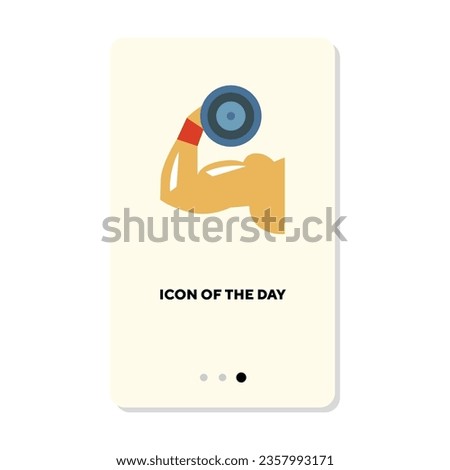 Muscle training flat icon. Iron, equipment, strong isolated vector sign. Sport and bodybuilding concept. Vector illustration symbol elements for web design and apps