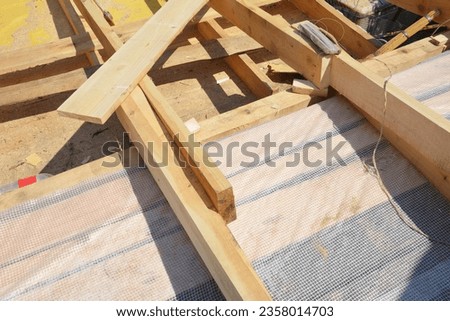 Flat Roof Vapour Barrier. A vapour barrier is an important component in building construction. Its purpose is to help prevent water vapour from reaching building walls, ceilings, attics, crawlspaces Royalty-Free Stock Photo #2358014703