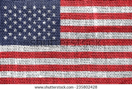 The concept of national flag on canvas background: USA