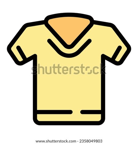 Tshirt icon outline vector. Shirt design. Front blank color flat