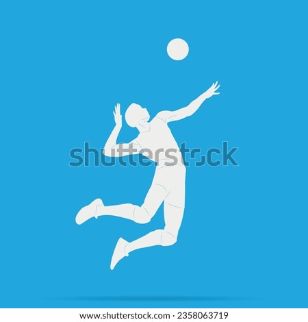 vector illustration silhouette of woman jumping and spiking ball in volleyball match