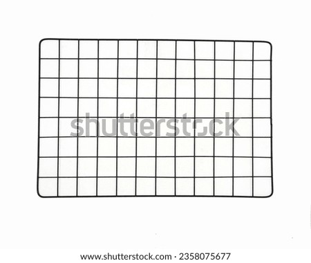 Wire grid wall white background isolated  property of product photo flatlay