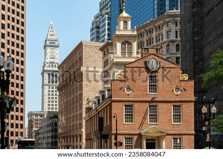 The Old State House at Washington Street, Boston, Massachusetts, USA  Royalty-Free Stock Photo #2358084047