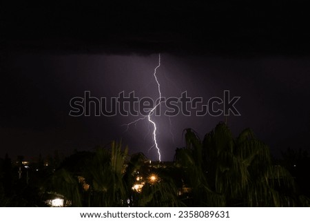 Lightning strike in Florida At Night