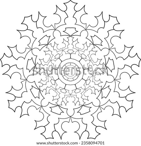Abstract elegant mandala round pattern. Vector ornament. Coloring book page. 