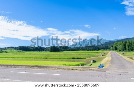 Countryside countryside landscape with beautiful blue sky