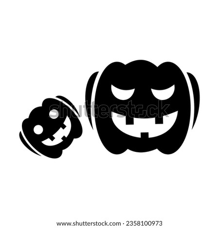 Jack O lantern icon. Pumpkin face sign. Halloween characters outline pictogram isolated on white background editable. Vector Icon Shape, closeup of simple symbol