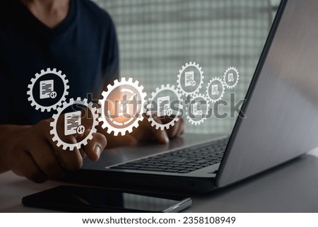 Online document approval concept, E-document management. For faster and more efficient approval of documents, eliminating the need for manual paperwork and reducing errors. saves time and money. Royalty-Free Stock Photo #2358108949