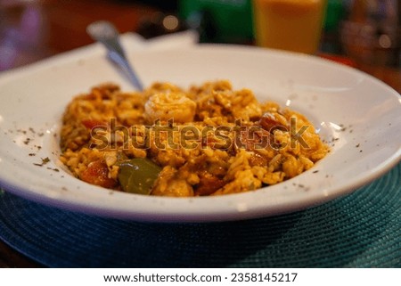 Bowl of Creole Spicy Gumbo Royalty-Free Stock Photo #2358145217