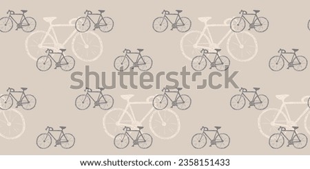 Doodle style vector seamless pattern with bicycles
