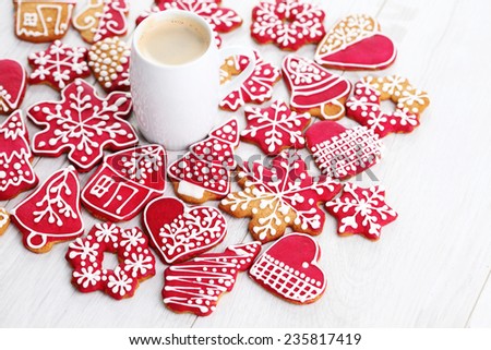 homemade delicious christmas gingerbread cookies - sweet food