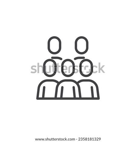 Crowd of people line icon. linear style sign for mobile concept and web design. People group outline vector icon. Symbol, logo illustration. Vector graphics
