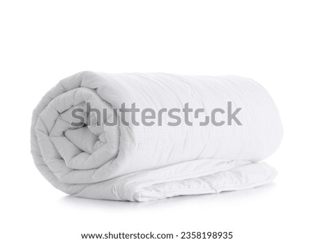 Rolled blanket isolated on white background Royalty-Free Stock Photo #2358198935