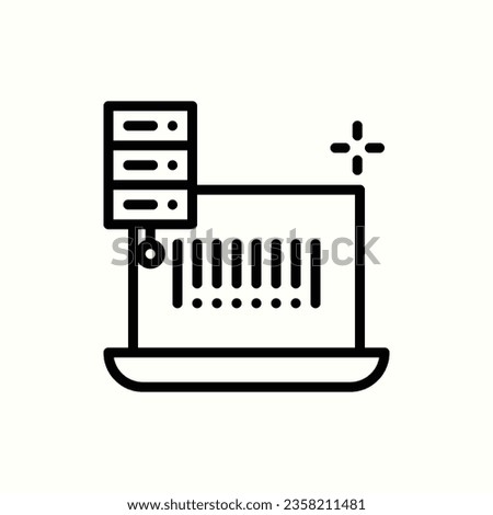 barcode, laptop icon, isolated icon in light background, perfect for website, blog, logo, graphic design, social media, UI, mobile app