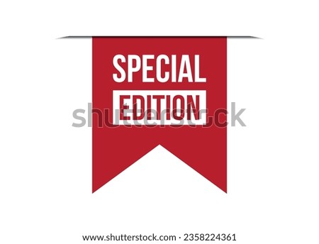 special edition red vector banner illustration isolated on white background Royalty-Free Stock Photo #2358224361