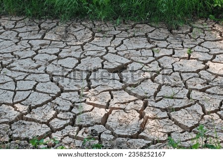 cracked earth from drought. Close-up