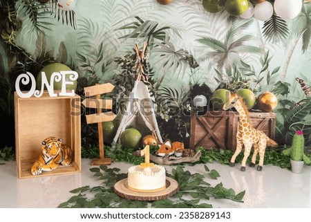jungle decoration for smashcake photography Royalty-Free Stock Photo #2358289143