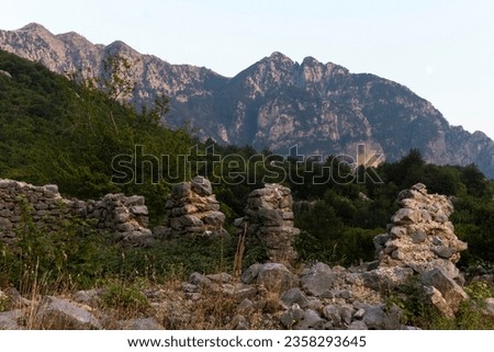 Albanian mountain Alps. Mountain landscape, picturesque mountain view in the summer, large panorama
