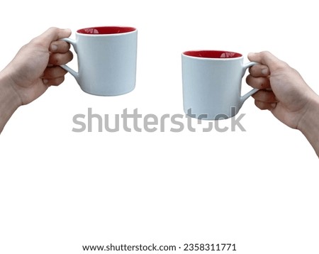 Empty white mug isolated on white background
