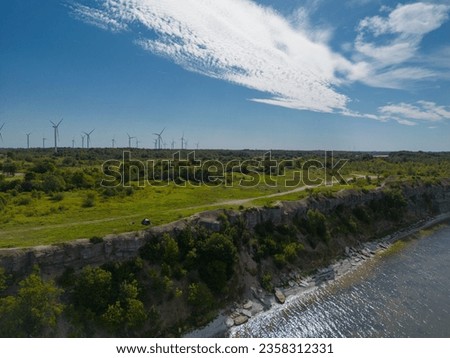 Steep sea coast of the Baltic Sea in Paldiski, camping with tents in summer. High quality photo