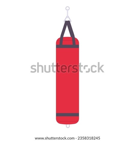 Punching Bag Suitcase Flat Illustration. Clean Icon Design Element on Isolated White Background