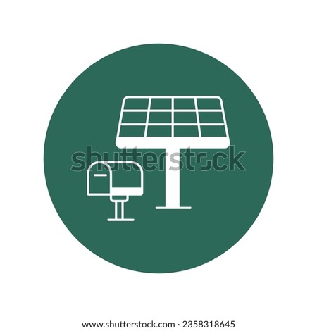 Solar mailbox Vector Icon which can easily modify or edit

