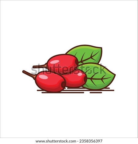 Red Berberine Fruit Icon- Vibrant Vector Illustration Royalty-Free Stock Photo #2358356397