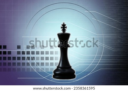 Scheme with chess piece and binary code
