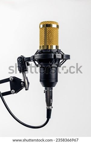 Professional studio recording microphone isolated on white background