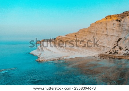 The white cliff called "Scala dei Turchi" in Sicily, near Agrigento. Stairs of Turks 