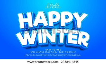 Happy winter 3d text effects