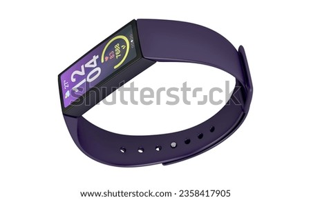 Wireless Smart Watch isolated on white background.smart band fitness tracker hand path isolated on white.