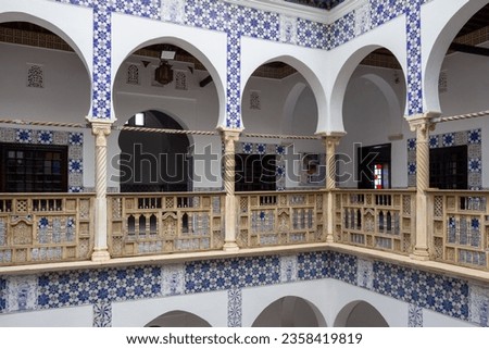 Interior of the Palais des Rais, known as Bastion 23. Historical monument in Algiers, Alger, Algeria. Notable for its architecture and for being the last surviving quarter (houma) of the lower Casbah.