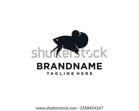Fish logo with line design vector