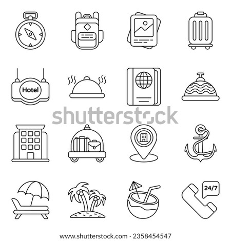Pack of Travel line Icons 

