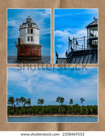 Southern Maryland scenes, lighthouse and Chesapeake Bay shoreline