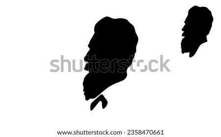 Wilhelm Roentgen silhouette, high quality vector