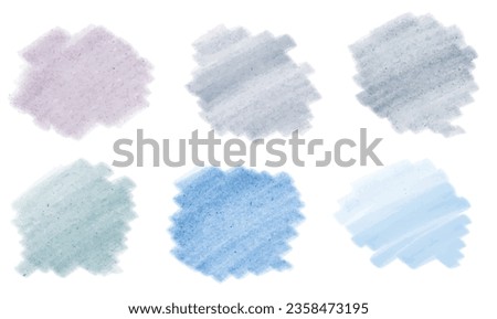 Delicate pastel watercolor stains for the background of different colors in blue tones. Vector image.