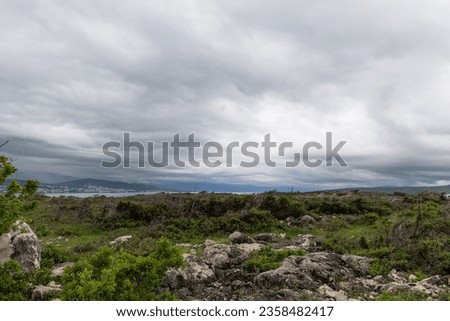 beautiful landscape on a rainy day in croatia 
