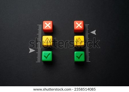 Danger levels. Anxiety scale. An increase in stress. Mental health. Acceptable levels and limits. Keep processes under control. Royalty-Free Stock Photo #2358514085