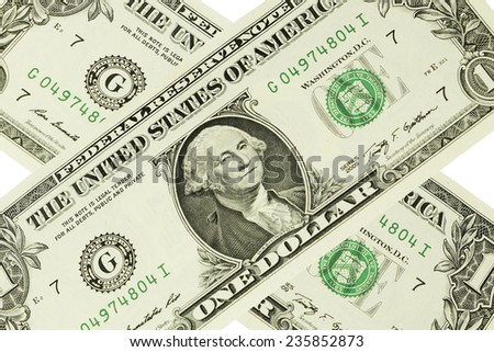 Close-up of one dollar on background