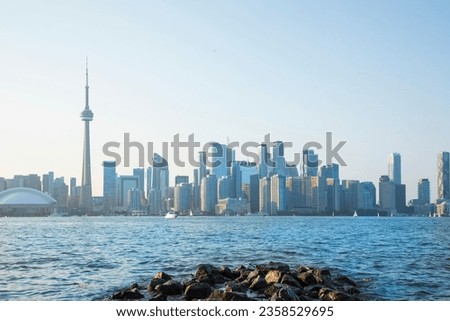 Beautiful view of Rogers Centre and CN Tower in Toronto, Canada Royalty-Free Stock Photo #2358529695
