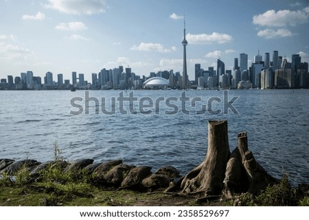 Beautiful view of Rogers Centre and CN Tower in Toronto, Canada Royalty-Free Stock Photo #2358529697