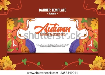 Banner Templates Leaves Vector for Autumn Seasons V3